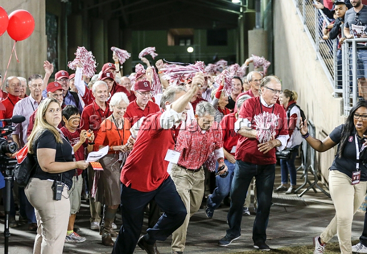 2015StanWash-017.JPG - Oct 24, 2015; Stanford, CA, USA; Class of 1965 takes the field for a 50th anniversary recognition during homecoming week prior to game against the Washington Huskies at Stanford Stadium. 